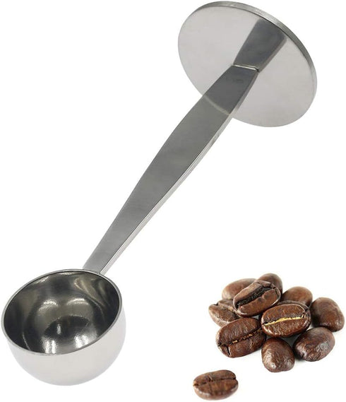 2-in-1 Stainless Steel Coffee Scoop Measuring and Tamping Spoon (15ml) - 1 Piece