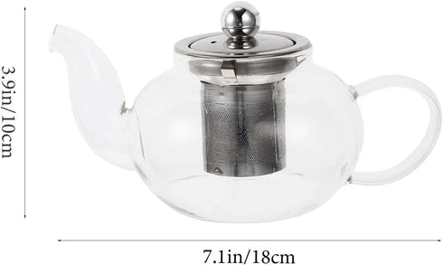 Hemoton Glass Teapot Stovetop Tea Kettle - Tea Dispenser with Infuser Tea House Table Centerpiece for Tea Coffee Drink 400ML by Hemoton