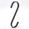 12-Pack 4.5 Inch Black Chrome Finish Steel Hanging Flat Hooks - Heavy-Duty S Hooks for Kitchenware and Gardening