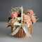 Wicker Rattan Flower Basket, Hand Woven Wedding Flower Girl Basket Decoration, Candy Storage Home Decoration (S, pink)