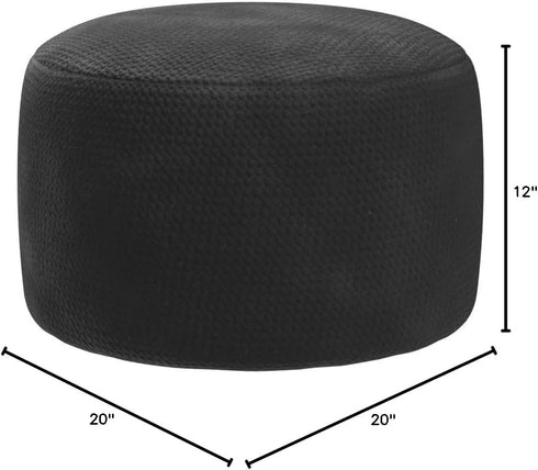 20x20x12 Inches Asuprui Unstuffed Pouf Ottoman Round Poof Ottoman No Filler Soft Faux Fur Foot Stool Fuzzy Chair Floor