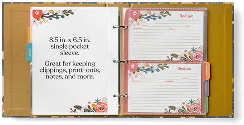 Jot & Mark Binder Page Protectors for 4x6 Recipe Cards or Photos (25 Count) | Crystal Clear Plastic Sleeves