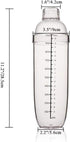 FEOOWV Plastic Cocktail Shaker, Transparent Drink Mixer Hand Shaker Cup with Scales, 33 oz / 1000cc