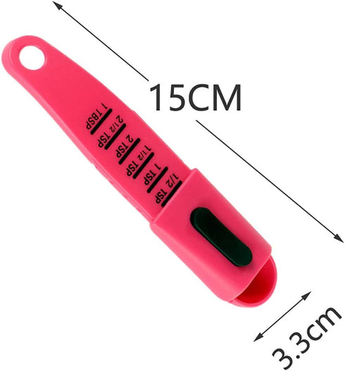 2 PCS Adjustable Measuring Spoon Set,Adjustable from 1/2 Teaspoon to 1 Measuring Dry/Liquid Ingredients,Metering Spoon for Baking,Cooking,Powder (RED) by Nicedony