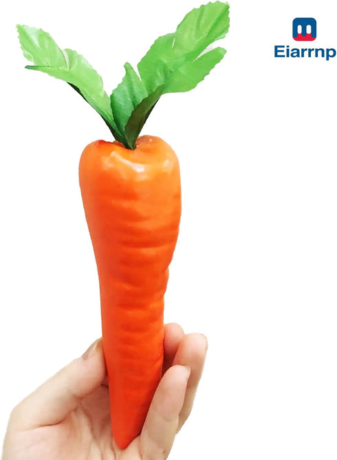 4 Pcs Artificial Fake Vegetables Carrots Decor - Faux Lifelike Simulation Plastic Carrot for Home House Kitchen Party