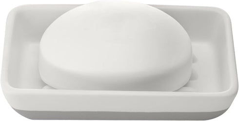 Full Circle Raise The Bar Ceramic Bathroom Soap Dish - White