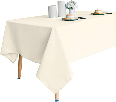 210GSM (Ivory,60 120 Inch) Obstal Rectangle Table Cloth - Heavy Duty Water Proof Microfiber Tablecloth, Decorative