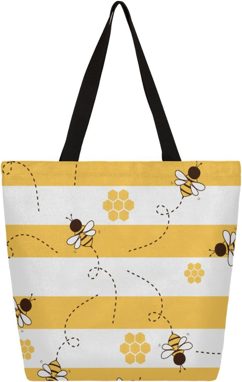 FengQuGou Canvas Tote Bag Large Women Casual Shoulder Bag Handbag Reusable Storage Shoulder