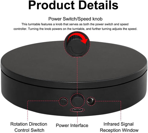 3d Shows,Jewelry,Watch,3D Knob Speed Adjustment Remote Control Motorized Rotating Display Stand scanner Electric