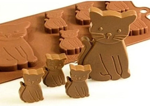 Cat Cake Mold, Silicone 3D Kitten Biscuits Fondant Handmade Bakeware Tools, Resin Clay Chocolate