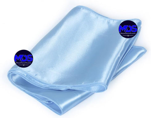 MDS 10 PCS Satin Table Runners, 12 x 108 Inch Charmeuse Sateen Silk for Wedding Reception, Baby Blue