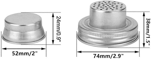 4 Pack Stainless Steel Mason Jar Shaker Lids with Silicone Seals for Dredge Flour,Mix Spices,Sugar, Salt, Peppers and Any Regular Mouth Mason Jar Canning Jar by HDCBMCDDM-US