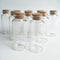 10Pcs Mini Small Clear Wishing Bottle Glass Vial 30x80mm (1.18x3.14inches) with Cork Stoppers for Wedding Favors