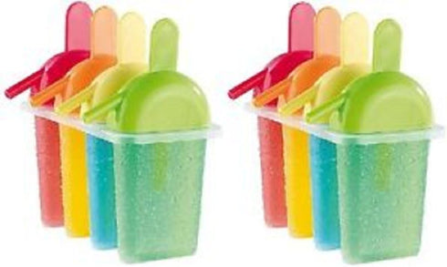 AMBSS SYS 8 pack - Frozen Ice Popsicle Mold Set with Slurping Straw Drip
