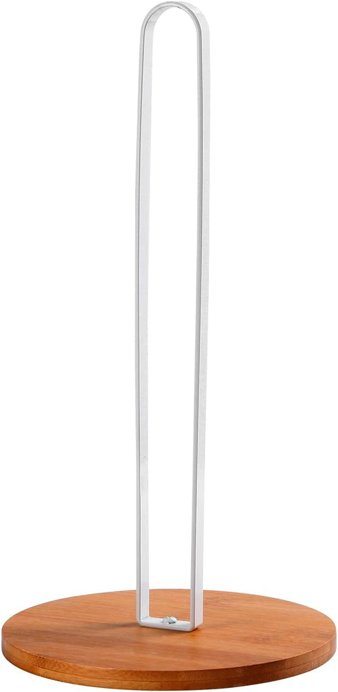 Wood Paper Towel Holder, Free-Standing Kitchen Towel Holder with Non-Slip Wooden Base for Countertop
