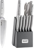 hecef 14 Pieces Kitchen Knife Block Set with Wooden Block & Sharpener, High Carbon Stainless Steel Cutlery Set