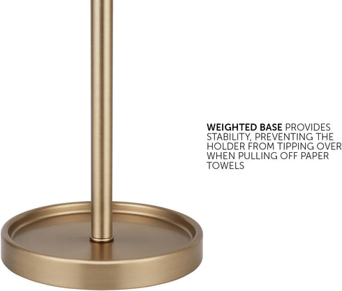 Countertop Ivilon Paper Towel Holder - Modern End Cap Minimalist Design - Color Warm Gold