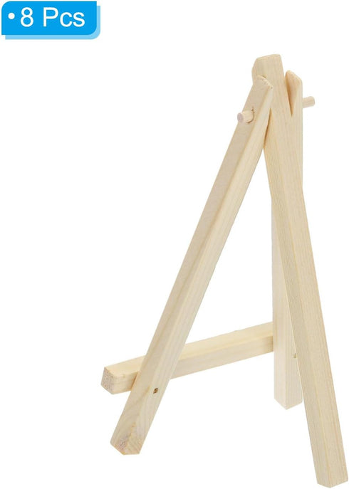 PATIKIL Mini Wood Display Easel, 8 Pack Small Tripod Tabletop Stand for Wedding Business Card Crafts