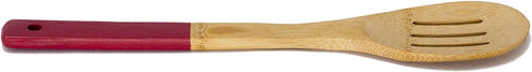 Home Basics Bamboo Cooking Utensils Set, 6-Piece with Color Handles, 2.5" x 12" x .25"