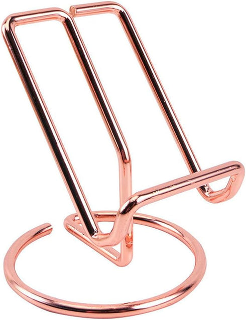Teensery 1 Pack Metal Wire Frame Holder Stand for Tabletop Display of Pictures, Books, Cellphone Pad (Rose Gold)