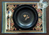 Tache Black Placemats Set of 4 - Rococo Elegant Ornate Black Green Dining Cotton Linen Bohemian Tapestry Woven Paisley