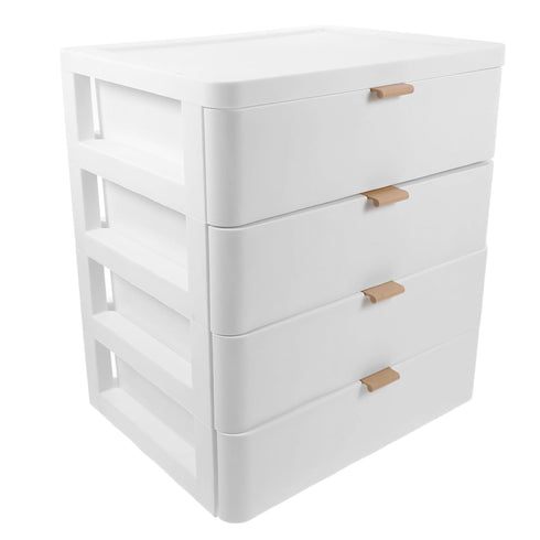 Lurrose Drawer Vanity Organizer, Compact Storage Box with 4 Drawers for Makeup, Office, Dorm, Desk