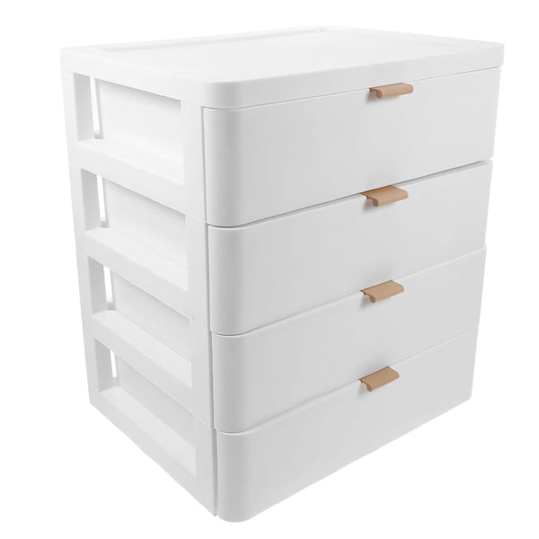 Lurrose Drawer Vanity Organizer, Compact Storage Box with 4 Drawers for Makeup, Office, Dorm, Desk