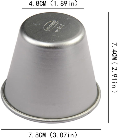 Set of 6 Nonstick Individual Tumblers for Popovers, Chocolate Molten Pans, Pudding Cups, 3 Inches