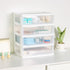 BYCY Plastic Stackable Storage 4 Drawers, White Makeup Organizer with Wide Clear Drawers, Tabletop Drawer Organizer for