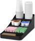 Mind Reader Cup and Condiment Station, Countertop Organizer for Coffee Bar, 7.25"L x 15.5"W x 5.25"H (Black)