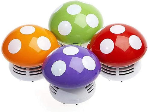 Aliotech Mini Cute Table Dust Vacuum Cleaner, Mushroom Shaped Portable Corner Desk Vacuum, Mini Dust Sweeper, Purple