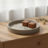12in 100% Decorative Tray for Coffee Table Tray Decor, Gray Solid Concrete Decorative Round Tray for Kitchen, Living