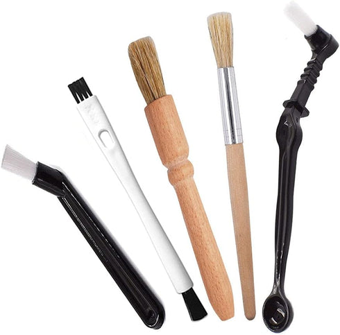 DXary 5 Pieces Coffee Brush Set, Professional Espresso Brush Kit for Coffee Machine Cleaning