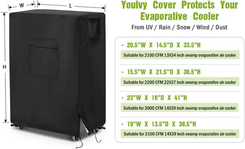 Waterproof Evaporative Air Cooler Cover for VAGKRI 3100 CFM, Outdoor Indoor Use Air Conditioner Cover - 19 x 13.5 x