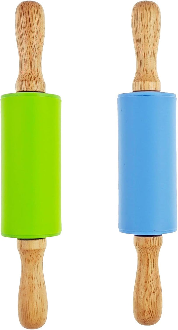 Miokun 2 Pack Small Rolling Pin for Kids, Kids Rolling Pin for Home