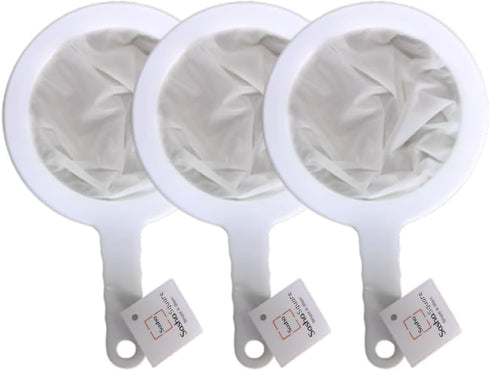 Kitchen Ultra-Fine Nylon Mesh Strainer, Plastic Sieve Filter Spoon Set of 3 for Soy Milk Coffee Yogurt Juice