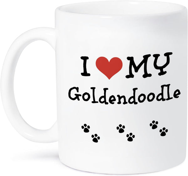 3dRose mug_183658_1 "I Love My Golden Doodle" Ceramic Mug, 11 oz