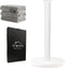 White Paper Towel Holder, Standing Countertop Roll Holder for Kitchen, Convenient Paper Towel Storage
