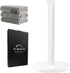 White Paper Towel Holder, Standing Countertop Roll Holder for Kitchen, Convenient Paper Towel Storage