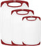 HOMWE Cutting Boards for Kitchen - 3-Pack Chopping Board Set with Non Slip Handles, Reversible, Large Size - Red