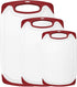 HOMWE Cutting Boards for Kitchen - 3-Pack Chopping Board Set with Non Slip Handles, Reversible, Large Size - Red