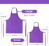 Kids Adjustable Apron and Chef Hat Set, Cute Kitchen Apron for Cooking, Baking, and Painting (6-12 Year, Purple)