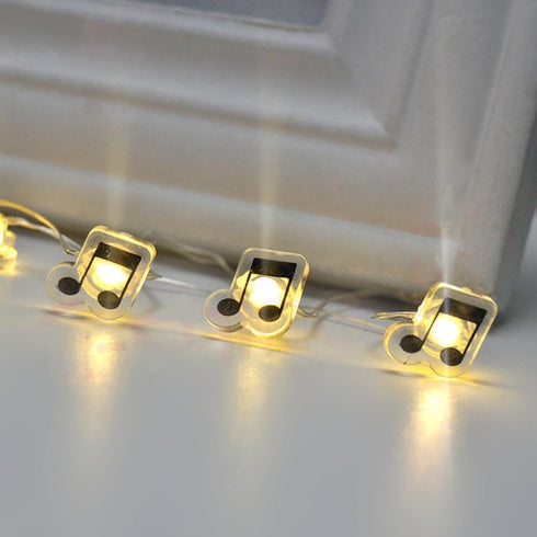 16FT 50LEDs 3AA Outdoor(1 Pack) GUOCHENG Music Note String Lights, Music Stave Fairy Light Batteries Operated