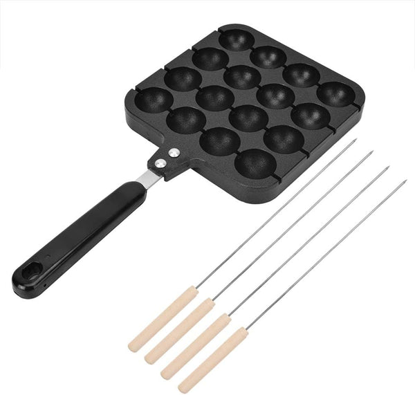 Takoyaki Maker, 16 Holes Non-Stick Pan for Octopus Balls, Aebleskivers, Electric Oven or Gas Stove