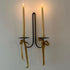Double Armed Iron Candle Holders, Metal Wall Sconce Holder Set of 2, Black Modern Wall Candle Sconces for Living Room,