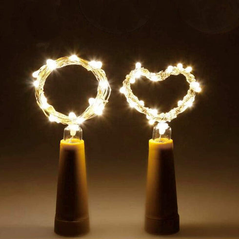 Amants01 Lights,12 Pack 20 Wine Bottle String LEDs AAA Battery Powered Warm White Wine Bottle Cork Stopper Lights
