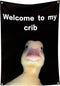 CLRIEOS Welcome to My Crib Flag 2x3 Feet Funny Flags for Room Durable