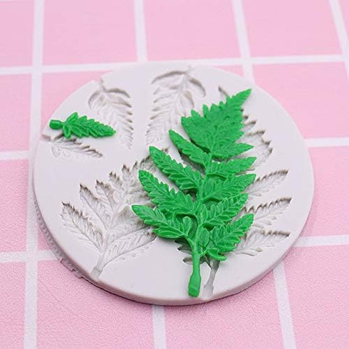 2 Piece Leaf Fondant Silicone Mold, Fern Mold 3D Mini Maple Shaped Leaves for Cake Decoration and Cupcake Design
