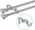 TLBTEK 3PCS Silver Curtain Rod Bracket, Heavy Duty Double Curtain Rod Hanging Brackets for Window, Bedroom, Home Drapery
