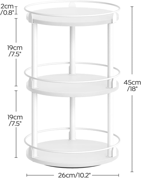 Set 2 3-Tier Countertop, SR23L2WW YATINEY Spice Rack, of Lazy Susan Organizer, Turntable Organizer For Cabinet, Compact